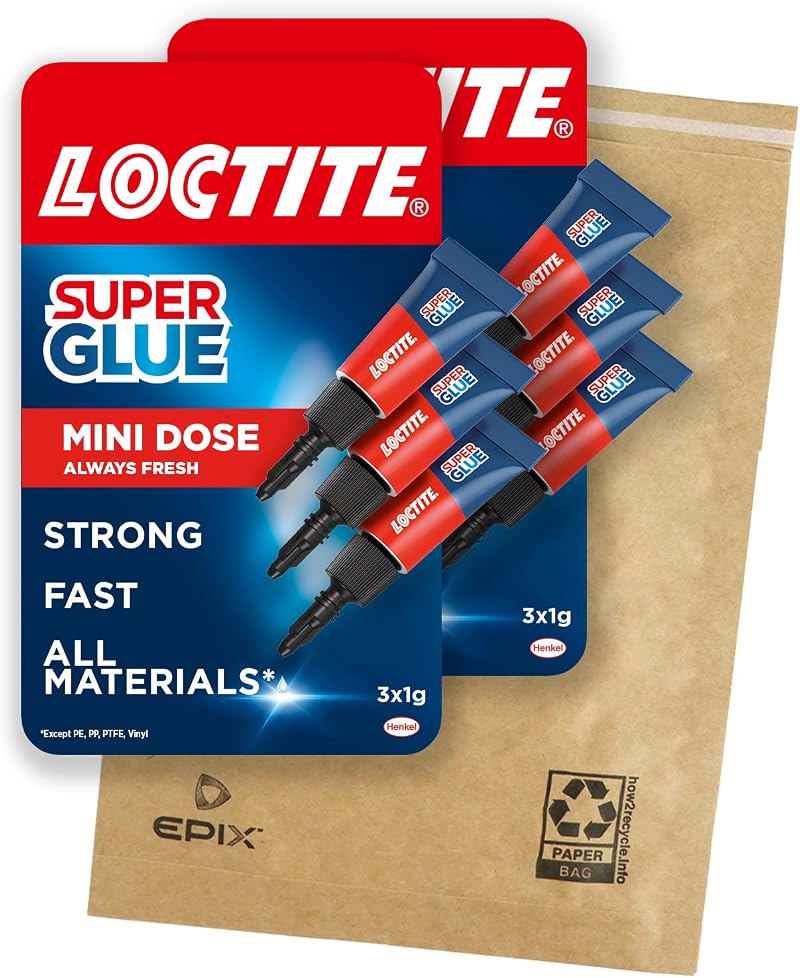 Loctite Universal Super Glue 6 x 1g Tubes - All Purpose Clear Adhesive