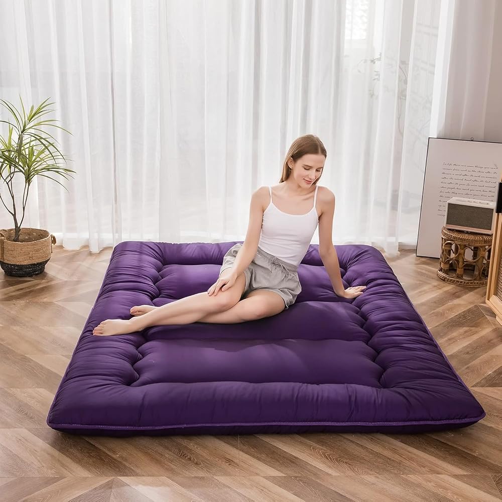 MAXYOYO Japanese Floor Futon Mattress King 10cm Thick Memory Foam