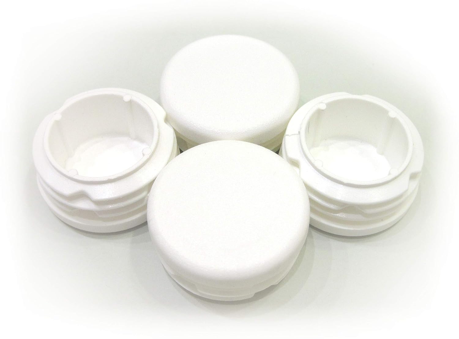 4pcs Pack: 1 3/8 Inch (35mm) Round White Plastic End Cap (for Hole Size from 1 5/32 to 1 5/16, Including 1 1/4 inches, 29-33 mm), Furniture Finishing Plug