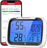 ThermoPro TempPro TP393B Digital Hygrometer with Clock Bluetooth 80M Range view 1