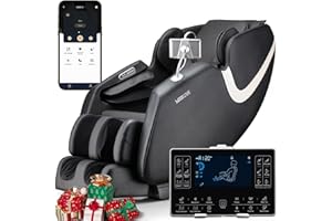 BOSSCARE 2025 Massage Chair Full Body, AI APP Control Shiatsu Zero Gravity Massage Chair with Foot Roller, Back Calf Heated, Bluetooth Speaker, Relaxing Massaging Recliner for Friend Family