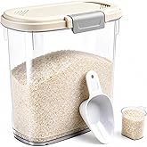Large Rice Storage Container 15-20 Lbs, Tall Flour Container Dry Food Bin | Slim Food Container with Scoop, Cup for Cereal, Sugar, Beans, Pet Dog Cat Food, Kitchen and Pantry Storage Organization