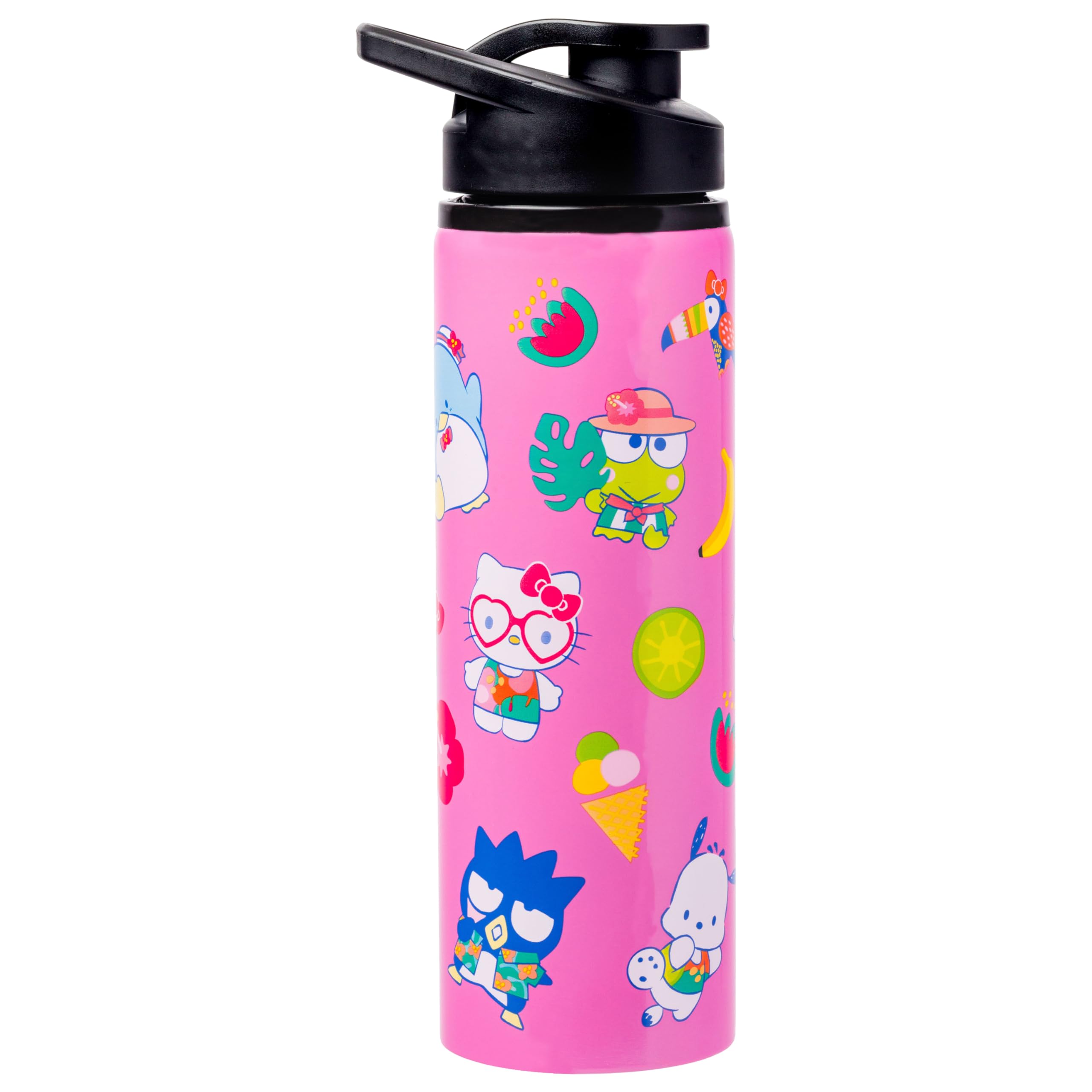 Photo 1 of **MISSING PARTS/check clerk comments**
Silver Buffalo Sanrio Hello Kitty and Friends Tropical Stainless Steel Water Bottle Featuring Keroppi, Tuxedo Sam, Badtz-Maru, and Pochacco, 25 Ounces