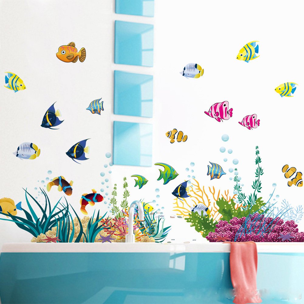 Children's Room 3D Effect Relaxation Zone Ultimate Wall Sticker Underwater World Ocean Fish
