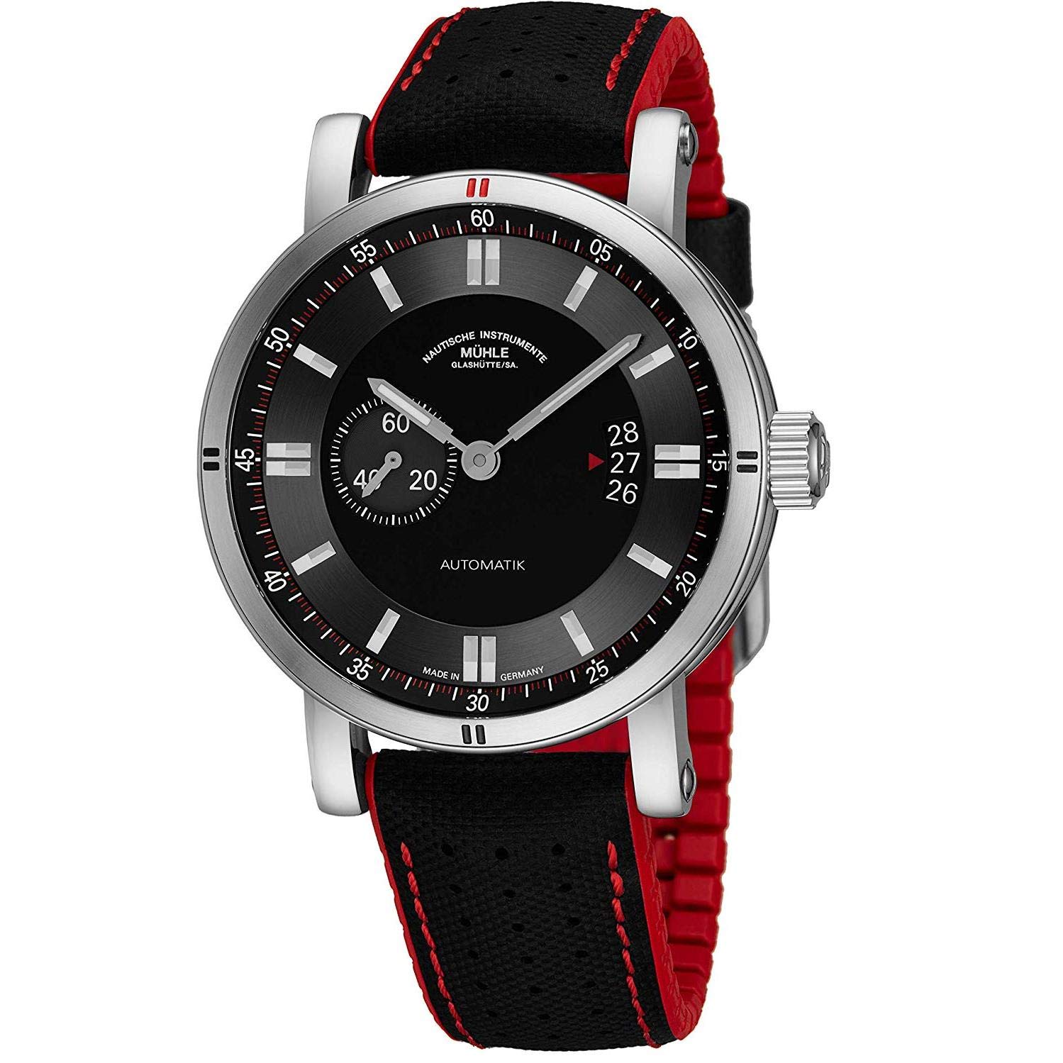 Muhle Glashutte Teutonia Sport II Mens Automatic Watch - Black Face with Date and Sapphire Crystal -