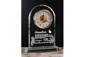 WinTaim Grandma Glass Clock Gift from Granddaughter or Grandson - Unique Grandmother Gift Ideas for Great Grandma Birthday, Christmas, Thanksgiving