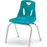 Berries Jonti-Craft 8146JC1005 Stacking Chair with Chrome-Plated Legs, 16" Height, Teal