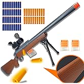 AGM MASTECH M24 Foam Blaster, Shell Ejecting, Safety Switch, Adjustable Stock 41.8 Inch, Scope, 40 Darts, 20 Casings, 2 Mags, Tactical Game Gear for Teens 14+ years Adults(Wood Grain)