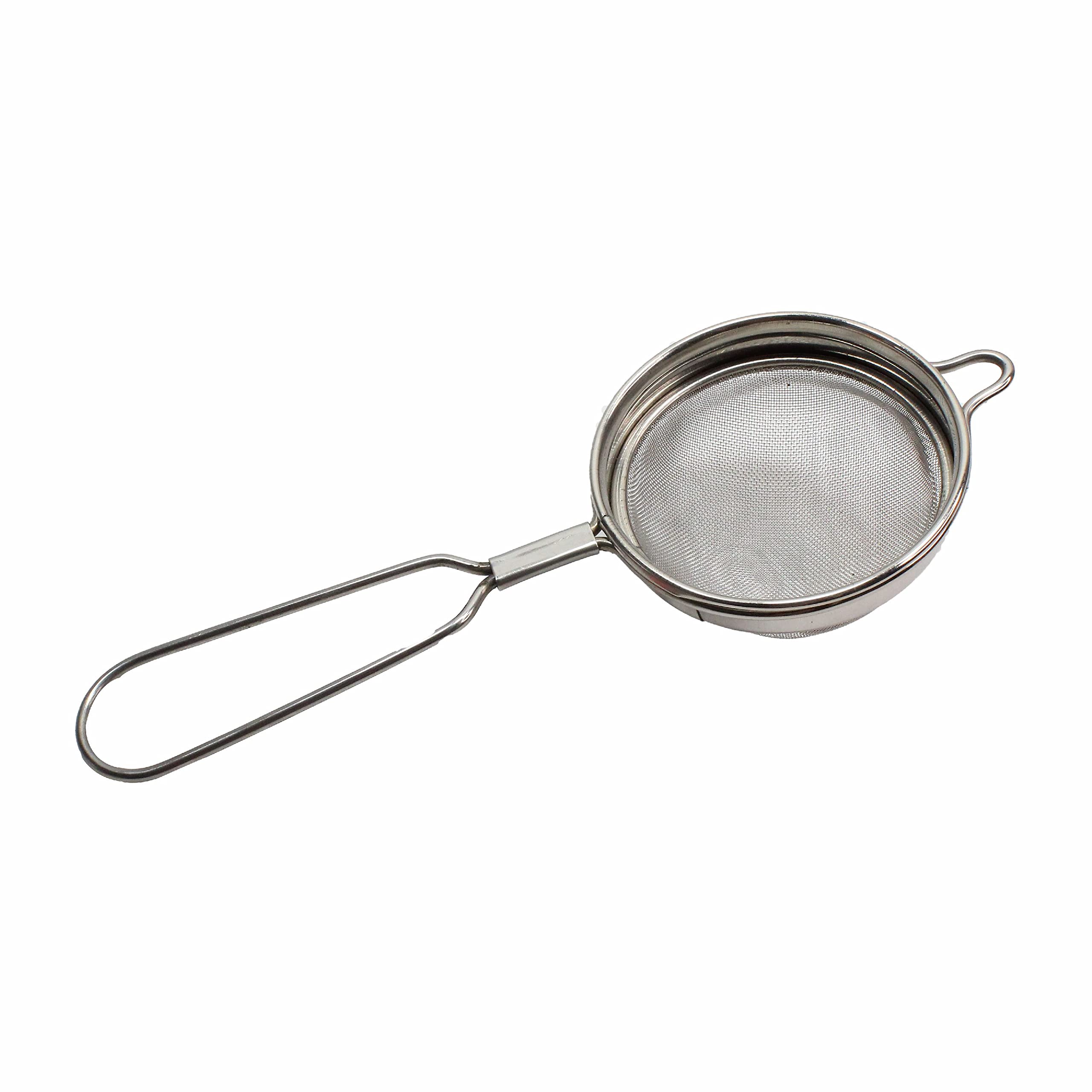 SUL Stainless Steel Tea Fine Mesh Strainer, Tea Infuser for Loose Tea, Mini Mesh Sifter Stainless Steel Cooking Sieve Loose Leaf Tea sieves and strainers with Non Slip Handle (Small - 8.7 inch)