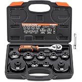 MateAuto 11 Piece Oil Filter Socket Wrench Set | Oil Filter Wrench Set, Low Profile Filters Socket Set, Ratchet Wrench &amp; Extension, Compatible with Toyota VW BMW