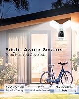 Tapo C720 Floodlight Outdoor Security Camera 2K QHD 2800-Lumen Wi Fi IP65 view 2