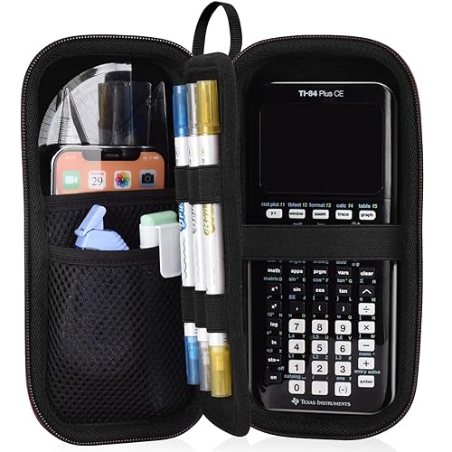 Water-resistant Calculator Organizer Protective Storage Case For TI Graphing Calculators - Compatible With TI-84 Plus CE, TI-83 Plus, TI-Nspire CX II, TI-89 Titanium, More (Black) Water-resistant Calculator Organizer Protective Storage Case For TI Graphing Calculators - Compatible With TI-84 Plus CE, TI-83 Plus, TI-Nspire CX II, TI-89 Titanium, More (Black)