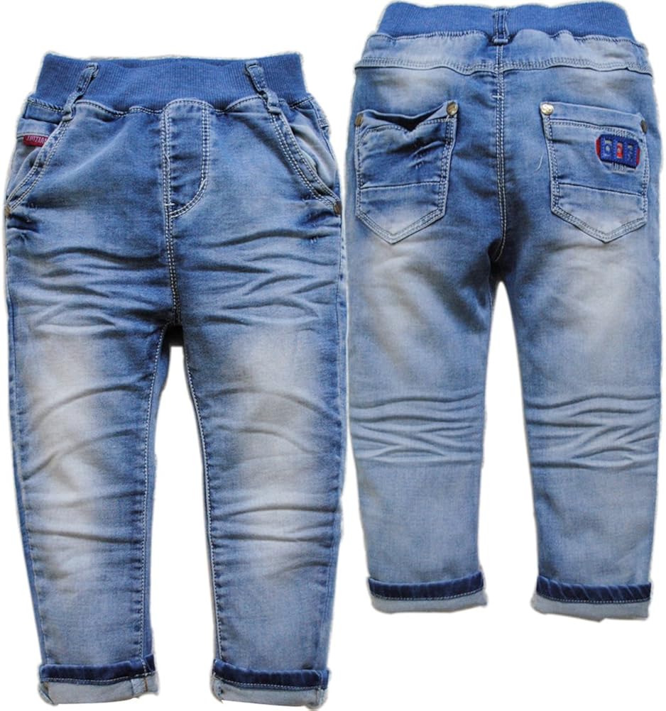 3907 Child Baby Boys Kids Jeans Soft Casual Denim Pants Trousers Blue Baby Jeans: Clothing