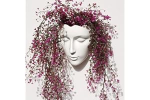 YUCCASLY Face Vase,Ceramic Female Form Vase,Modern Sculpture White Planter Pot,Human Face Dried Flower Shaped Vase,Wall Hanging Plant Pot for Home Decor Centerpieces, Office or Outdoor Hanging Decor