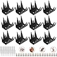 Yaocom 12 Pcs Fence Spikes Security Anti Climb Wall Spikes with Screws Intruder Thief Security Fence Pointed Nails Metal Outdoor Anti Climb Nail for Wall Railing Roof Home (Mountain)