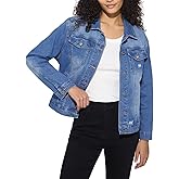 HISEA Denim Jacket for Women, Womens Long Sleeve Jean Jackets with Pockets, Women's Casual Stretchy Trucker Coat for Fall