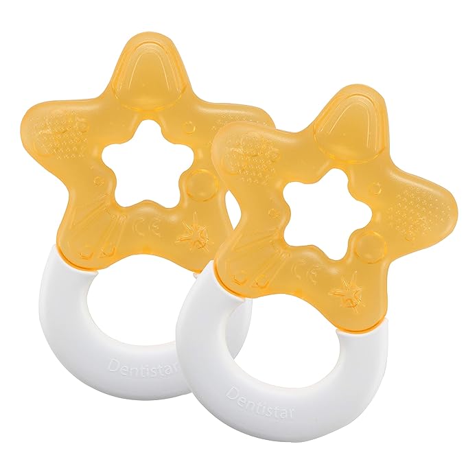 Dentistar174; Cooling Teething Ring Set Star Teeth Aid for Babies from