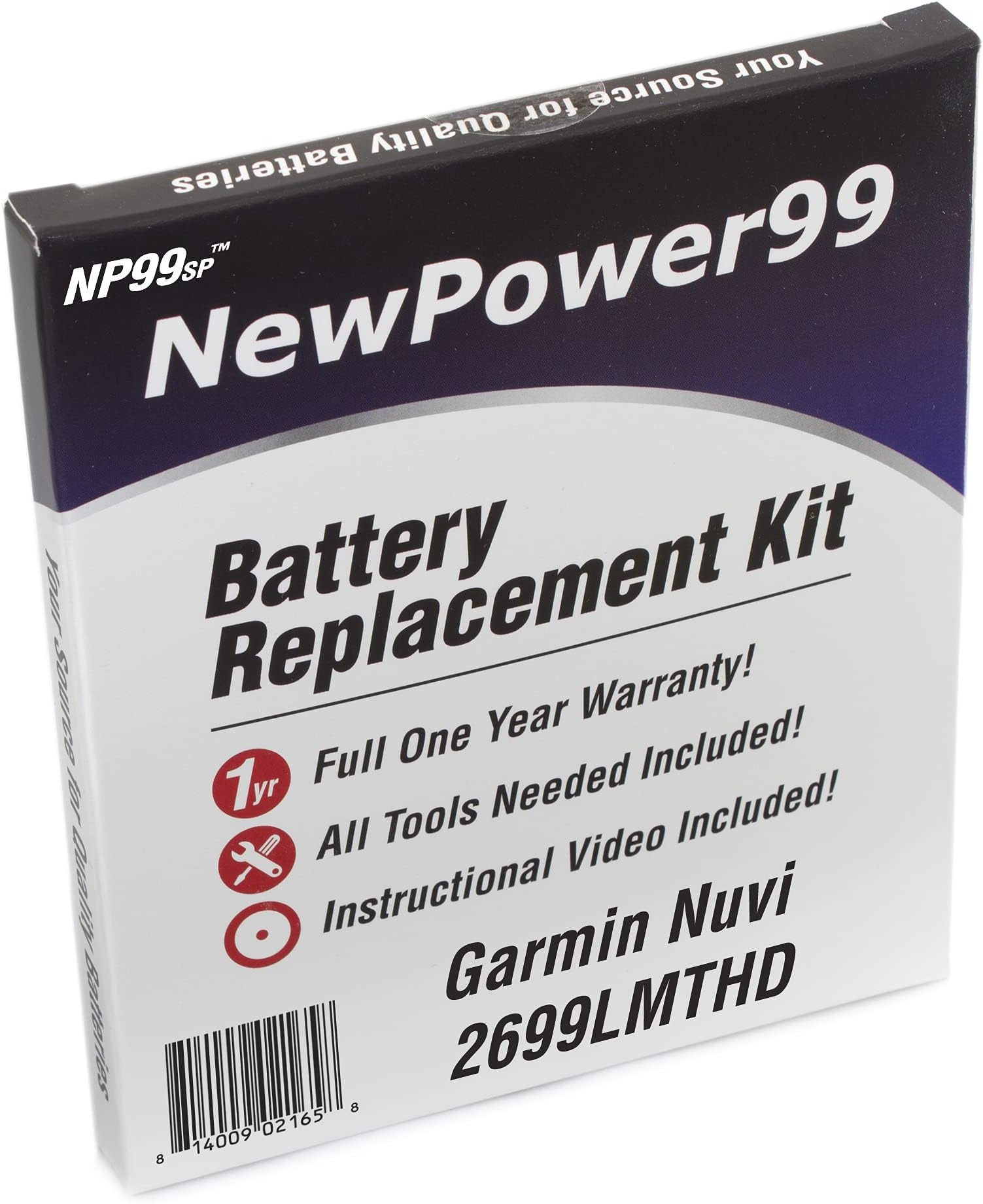 NP99spNewPower99 Battery Replacement Kit with Battery, Video Instructions and Tools for Garmin Nuvi 2699LMTHD