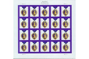 UNITED STATES POSTAL SERVICE USPS Purple Heart and Ribbon with Frame, The Medal for The Combat Wounded (Sheet of 20) Postage Forever Stamps 2019 Scott #5419