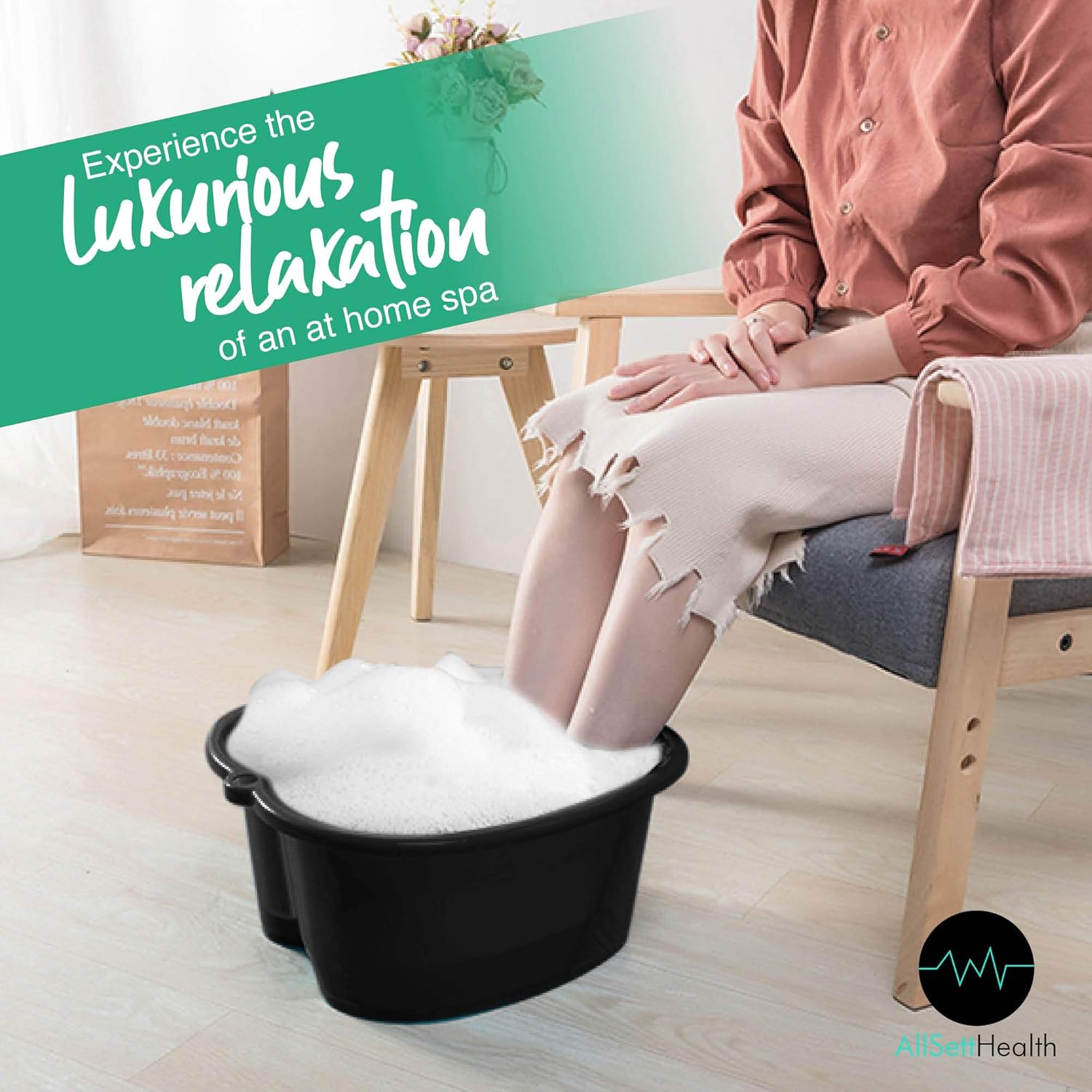 Foot Soaking Bath Basin – Large Size for Soaking Feet | Pedicure and Massager Tub for At Home Spa Treatment | Callus, Fungus, Dead Skin Remover: Beauty
