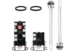 NISHCON EWH-01 Electric Water Heater Tune-Up Kit, Water Heater Parts Fit for Most Electric Water Heaters, Includes 2× Heater Elements - 4500W 240V (3500W@208V), Upper & Lower Heater Thermostat