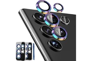 IMBZBK [5+5 Pack] for Samsung Galaxy S23 Ultra Camera Lens Protector Accessories Cover Camera Screen Protector Tempered Glass for s23 ultra Aluminum Edge Metal Case Friendly, Colorful