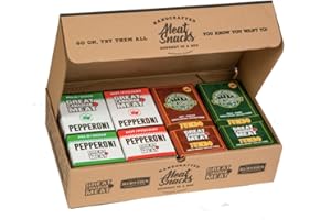 Hot & Mild Jumbo Smoked Sausage and Pepperoni Sticks Bulk Box, 2x Hot / 2x Mild Caddies of Meat Snacks by Great Canadian Meat