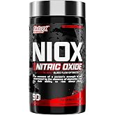 Nutrex Research NIOX Nitric Oxide Booster Pre Workout Pump Supplement with Arginine Nitrate Vitamin C Astragin for Muscle Pump Vascularity Endurance Support 90 Count