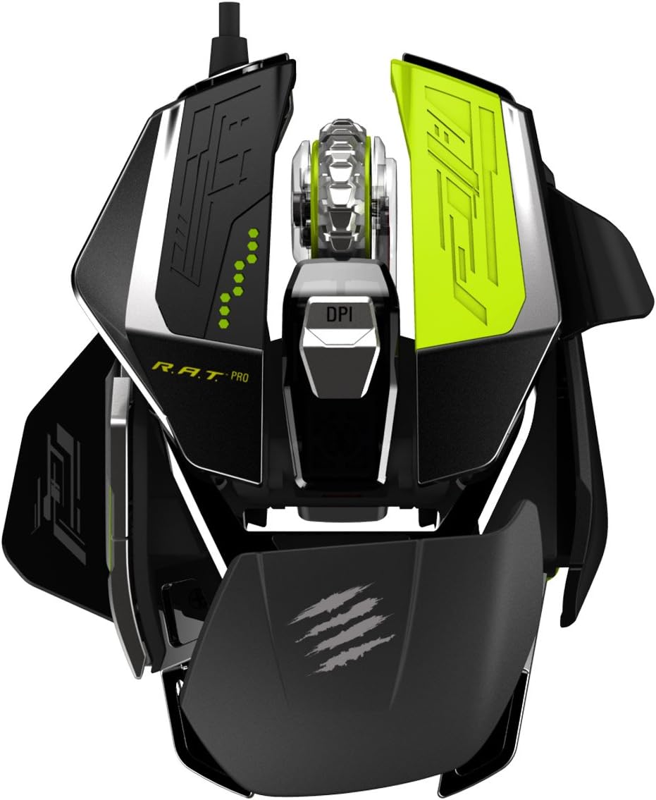 Amazon Com Mad Catz R A T Pro X Ultimate Gaming Mouse With Philips Pln37 Twin Eye Laser Sensor Module For Pc Computers Accessories