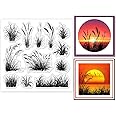 GLOBLELAND Grass Silhouette Clear Stamps for DIY Scrapbooking Plants Silicone Stamp Seals Transparent Stamps for Cards Making