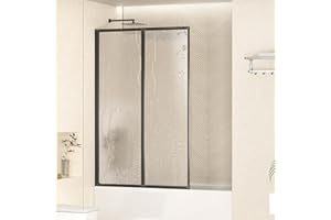 Findepot 36" W x 56" H Tub Shower Door, Bi-Fold Tub Shower Door with 2.5mm Acrylic Panel, Matte Black