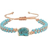 MINACHI Retro Ceramic Handmade Women's Gift Bracelet Braided Adjustable Rope Bracelets Bohemian Created Turquoise Tone Bracelets For Women Ladies