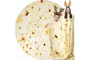 ACTEB Burrito Tortilla Blanket White Elephant Gifts for Kids Stuff Useful Adults Teenagers Taco Throw Blankets Wrap Boy Girl Party Novelty Gag Pets Soft Fleece 61in