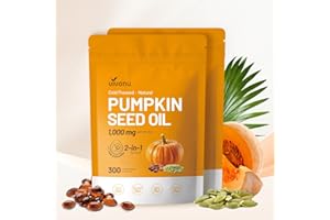 VivoNu Pumpkin Seed Oil with Saw Palmetto Capsules |Cold Pressed, Pure Virgin Oil,Essential Fatty Acids & Phytosterols |300 SoftgelsSupports Hair,Urinary,Bladder&Prostate Health|Non-GMO