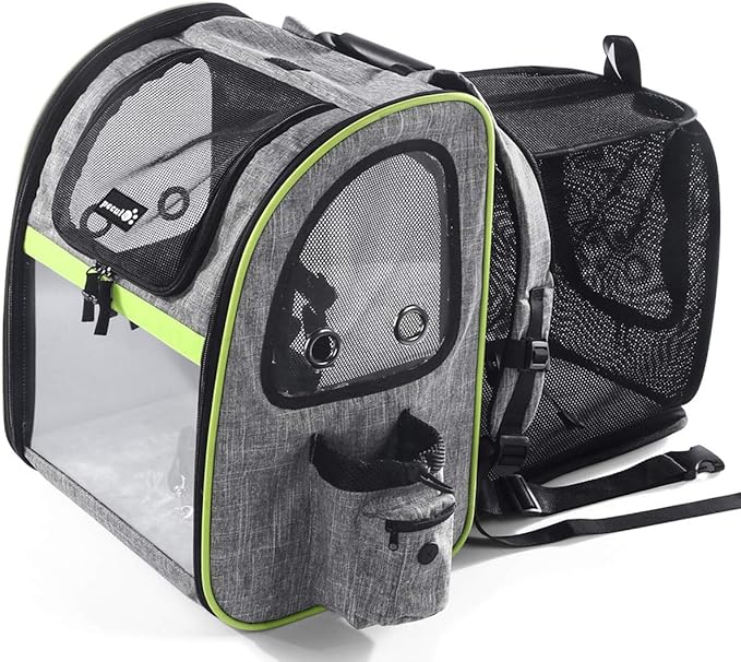 Pecute Transportin Gato Mochilas para Gatos y Perro Bolsa para mascotas Expandible y Plegable, Carga Máxima 15 kg, para viajar en tren / automóvil / restaurante / avión, Gris: Amazon.es: Productos para mascotas