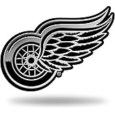 Rico Industries NHL Detroit Red Wings Chrome Finished Auto Emblem 3D Sticker , Silver
