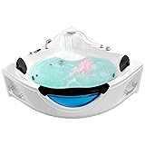 Empava Corner Whirlpool Bathtub with Heater,2