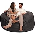 ULTIMATE SACK 6ft Bean Bag Chair, Oversize Bean Bag Chair for Adults, Comfy Chair Bean Bag Couch Lounge Sofa Loveseat Furniture | Grey Suede