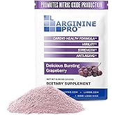 L-ARGININE PRO Supplement Powder | 30 Packets Single Serve Travel Size | 5,500mg of L-arginine Plus 1,100mg L-Citrulline, Grape