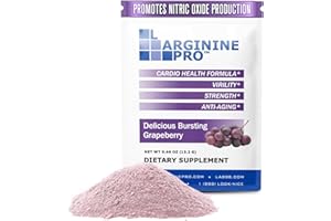 L-ARGININE PRO Supplement Powder | 30 Packets Single Serve Travel Size | 5,500mg of L-arginine Plus 1,100mg L-Citrulline, Grape