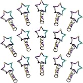 30pcs Star Shaped Spring Snap Keychain Clip,Metal Swivel Clasp Snap Hook Key Ring with Chain Hanging Buckle with Open Jump Ring Connector for DIY Crafts Key Ring Making,Bag Accessories(Rainbow)