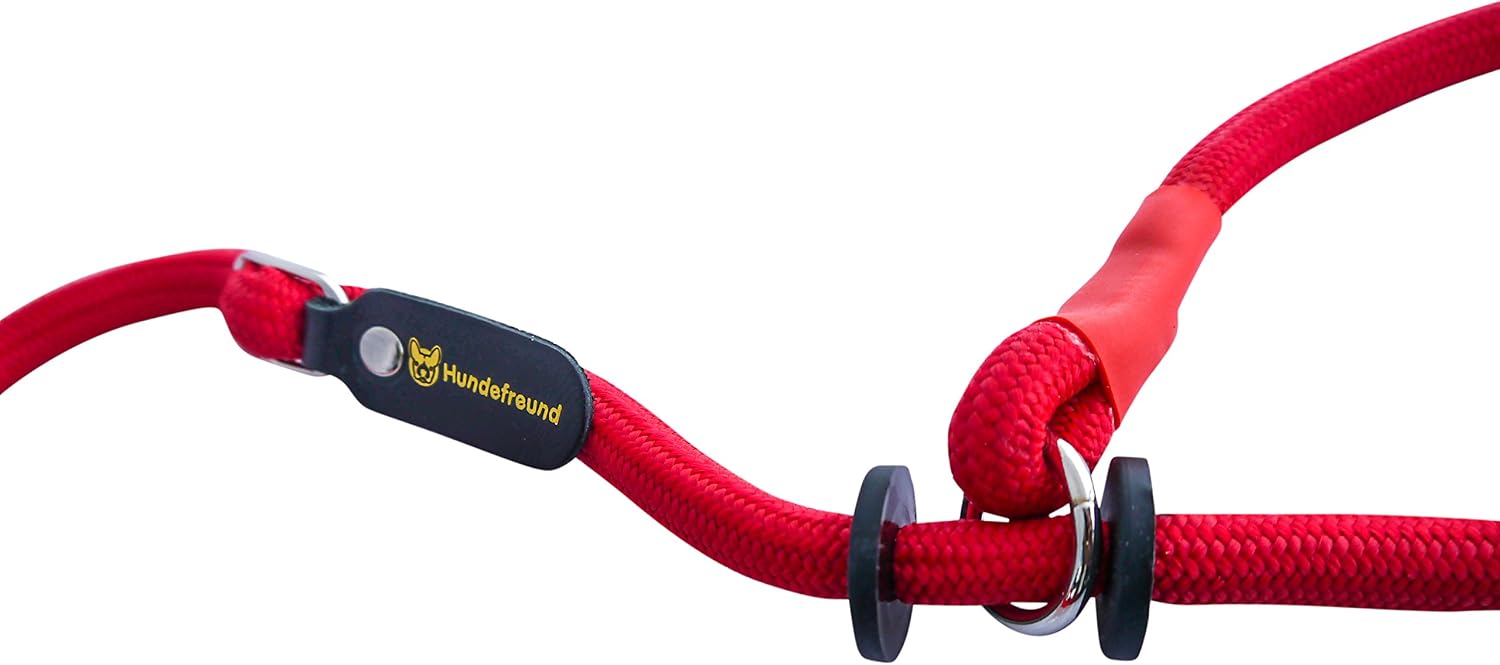 Hundefreund Slip Lead 200 cm (6.5 ft) | Red Moxon Retriever leash | Lightweight Lead and Collar in one | Ideal for Agility - Image 4
