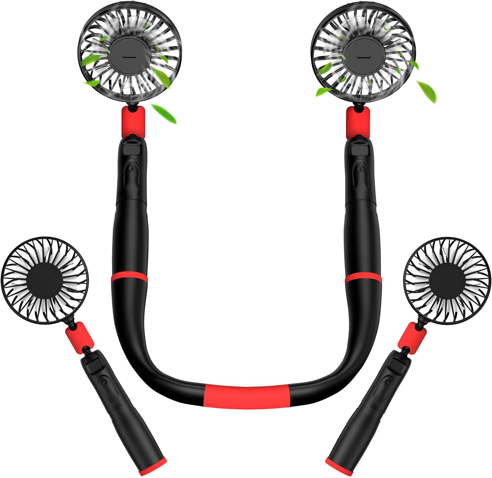 TOLEMI [2021 NEWEST] Neck Fan Removable Handheld Fan Portable USB Fan Rechargeable Electric Fan Take Apart Fan Head for Cycling Running Travel Hiking Picnic Climbing Camping Gym BBQ Office - Pink