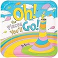Multicolor Paper Dr. Seuss Oh, the Places You'll Go Dinner Plates - 9" (Pack of 8) - Unique Design, Durable & Eco-Friendly Material - Ideal Graduation Party