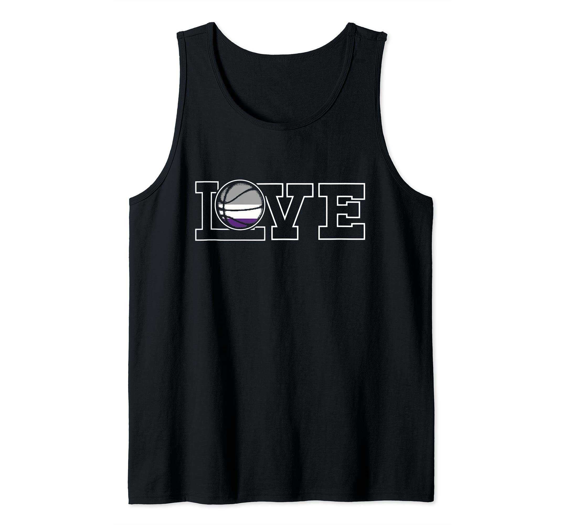 Love Basketball LGBT-Q Asexual Ace Pride Flag Sport Fan Ally Tank Top