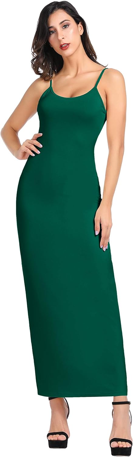 Kate Kasin Women Adjustable Spaghetti Underwear Cami Full Slip Maxi Dress at  Women’s Clothing store
