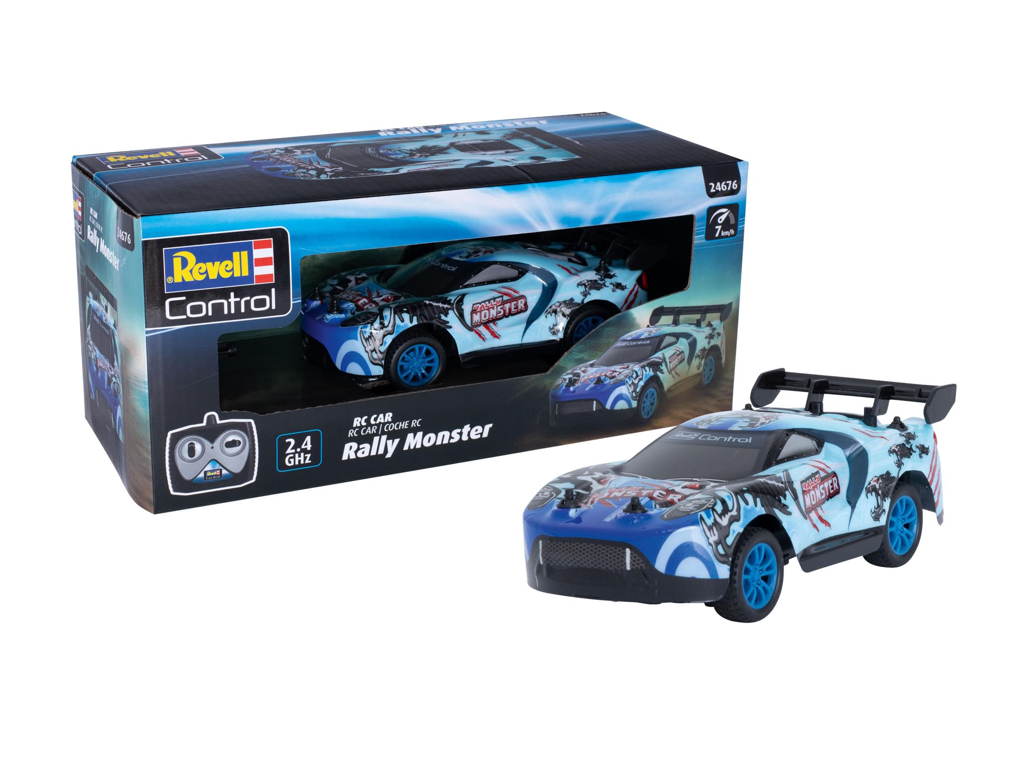 Revell RC Car Rally Monster 1:26 Scale, 2.4 GHz Remote Control, For Kids Aged 6+