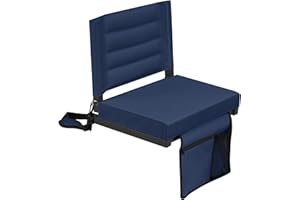 SIMFLAG Stadium Seat for Bleachers with Back Support, Bleacher Seat with Shoulder Strap and Side Pocket, Stadium Chair Hold up 350lbs Bench Chair for Bleachers