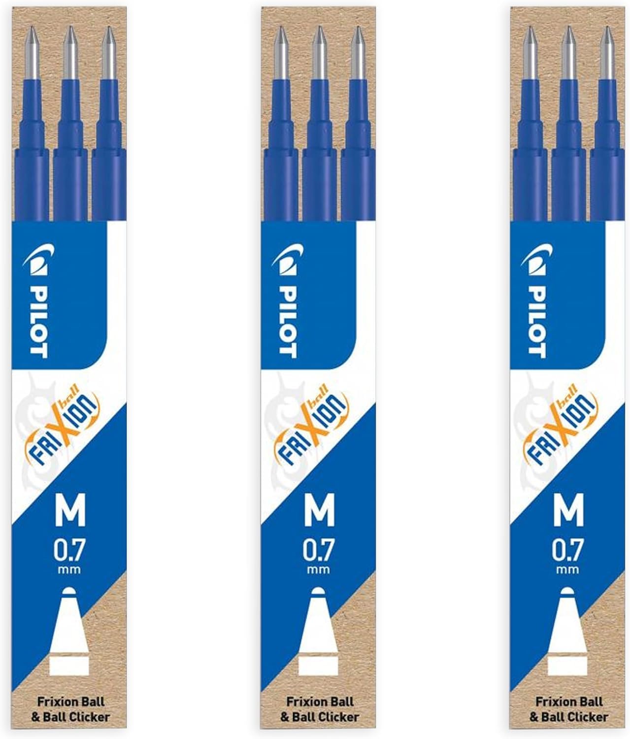 Pilot Frixion Rollerball Pen Refill, erasable, 3x3 Set, blue, 1