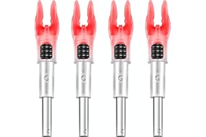 DEEPOWER 4 Pack G Lighted Nocks for Arrows 0.165/0.204 inch Inside Diameter with ON/Off Switch with X Bushings LED Nocks